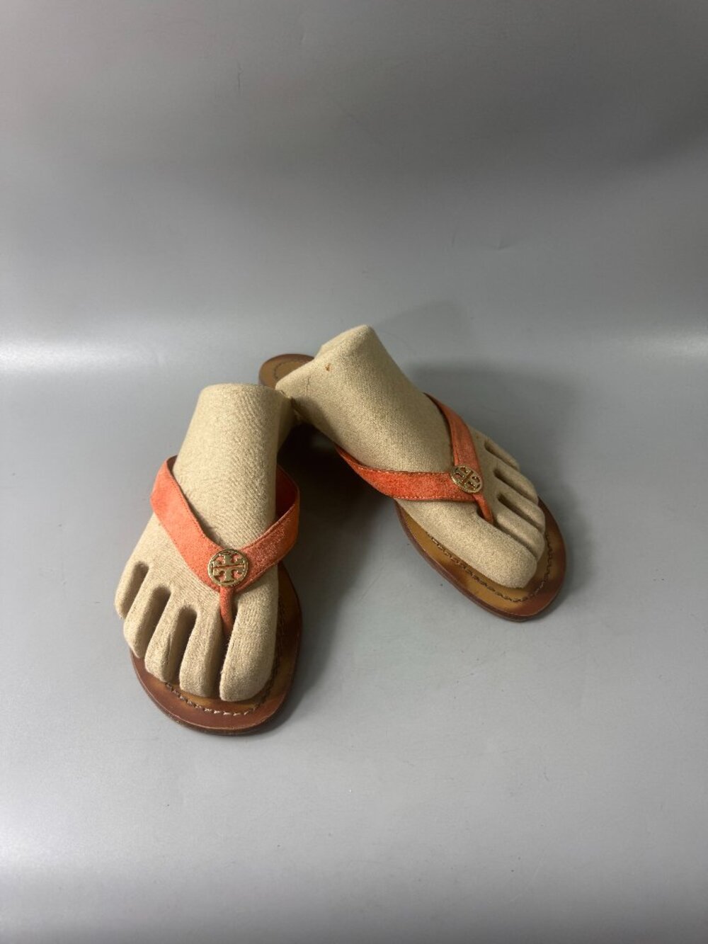 Tory Burch Red Leather Flip Flops, Size 8 M